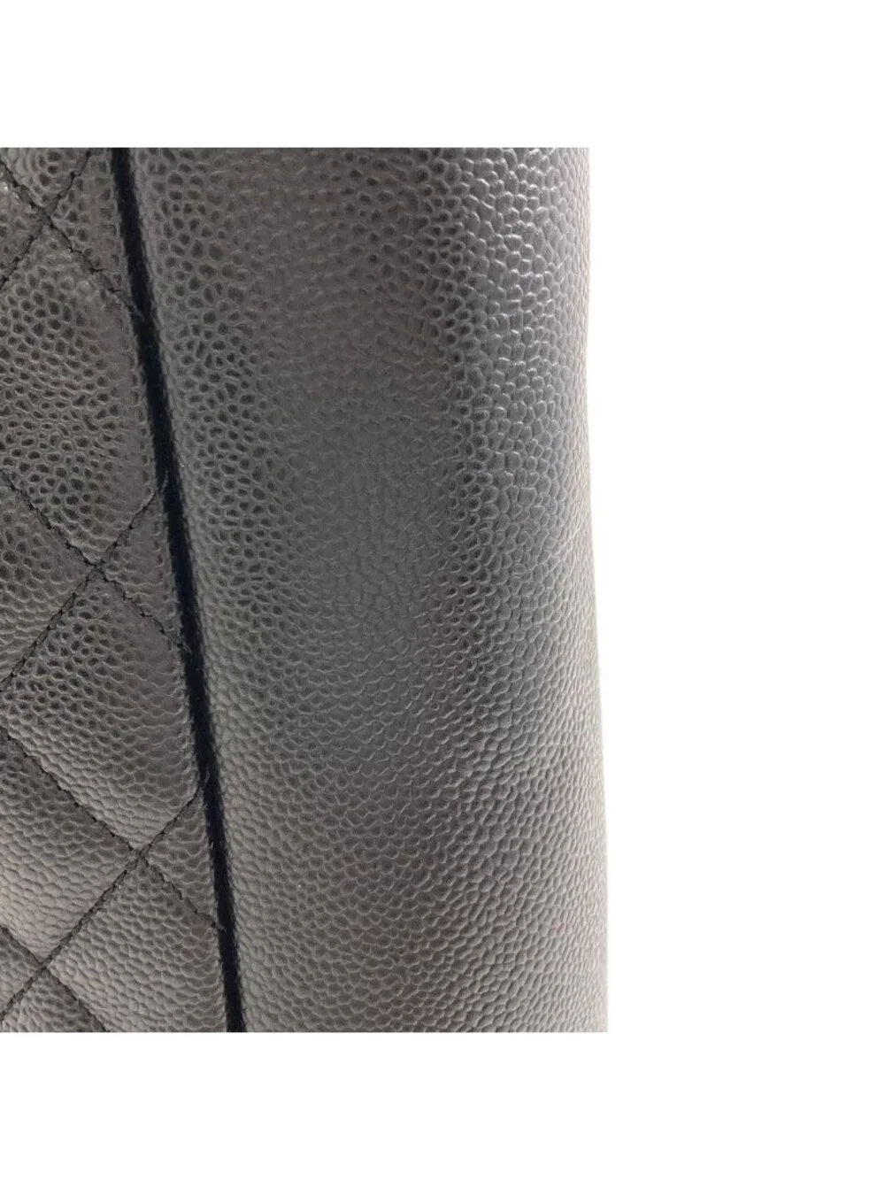 Chanel Quilted CC Logo Chain 2-Way Tote Bag Grained Calfskin